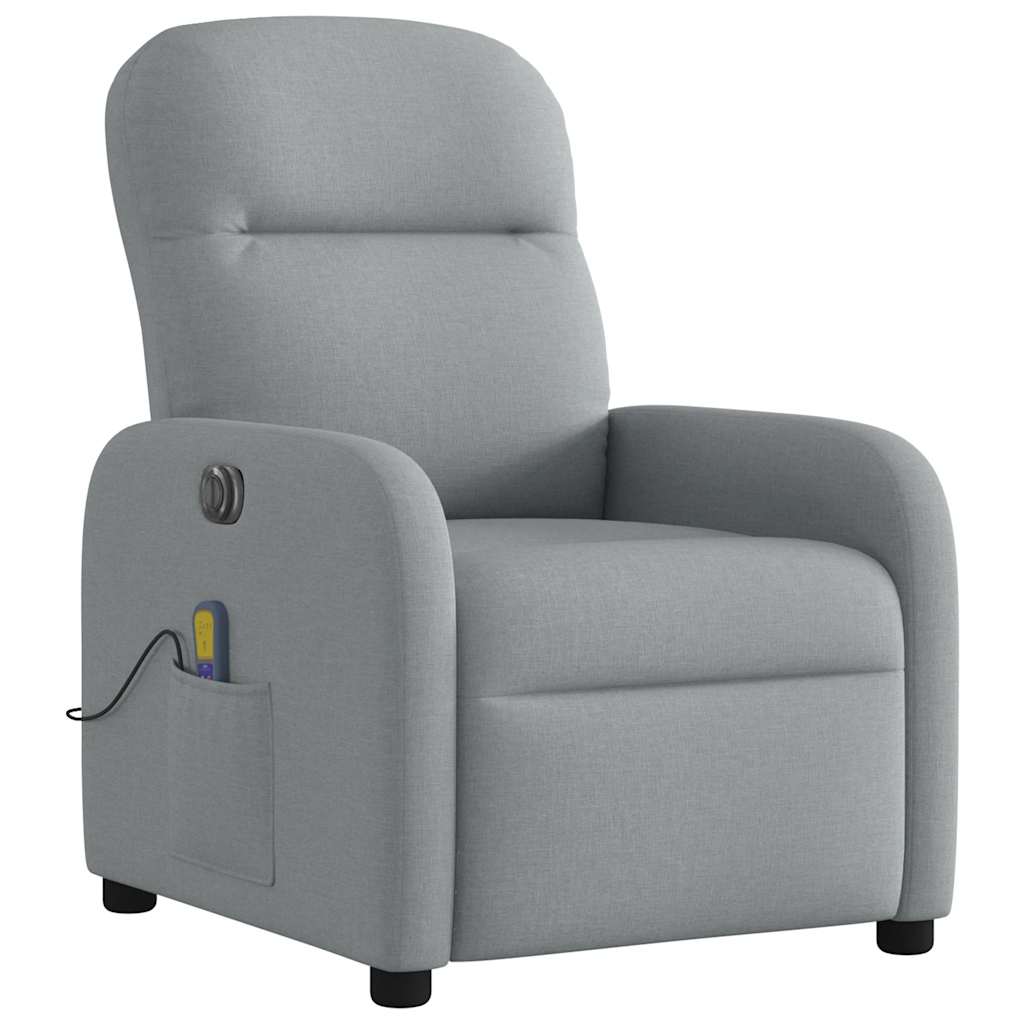 Fauteuil de massage inclinable électrique gris clair tissu - XIOS