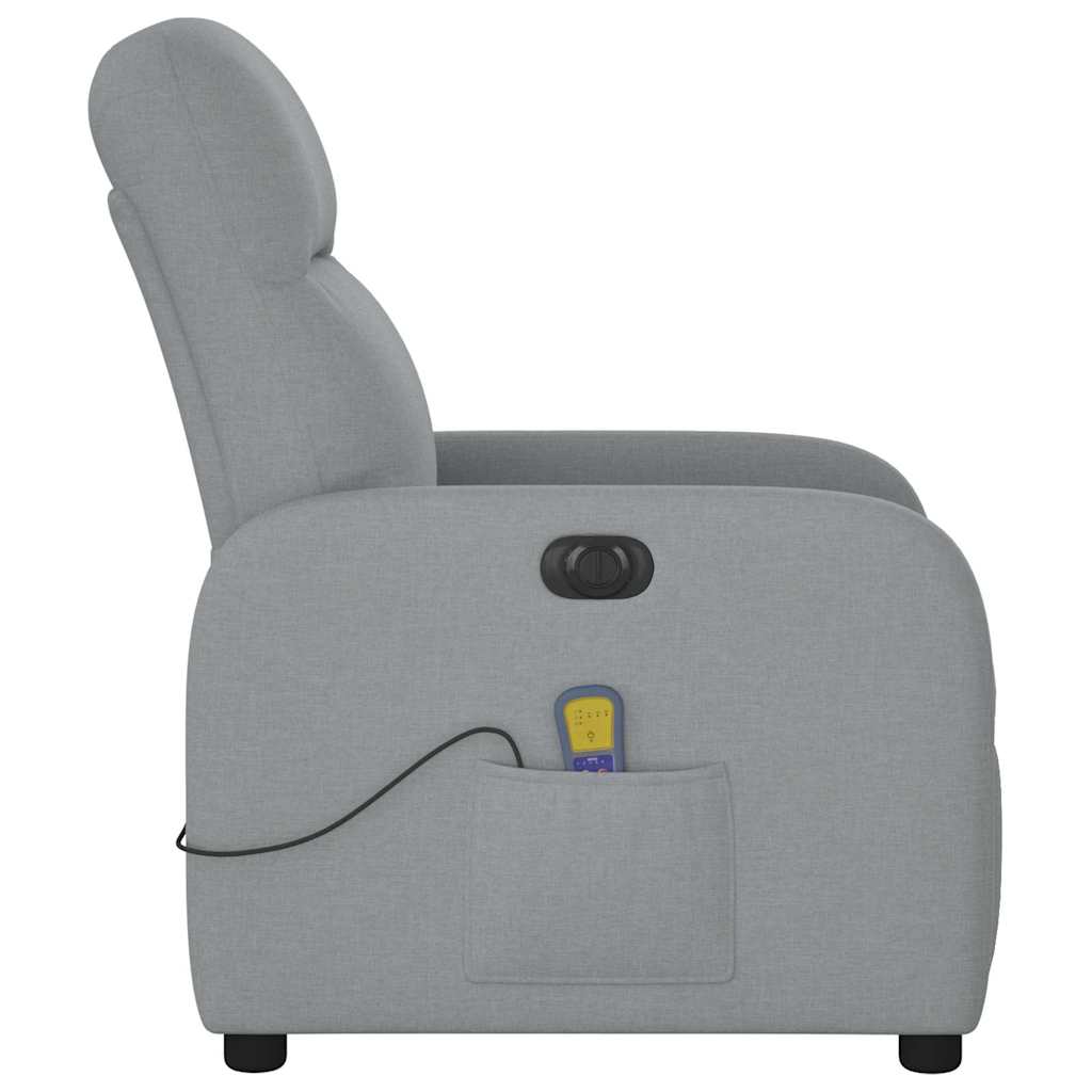 Fauteuil de massage inclinable électrique gris clair tissu - XIOS