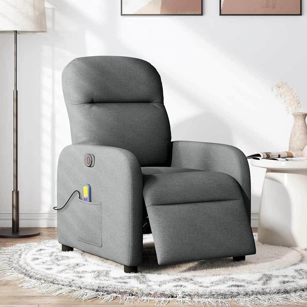 Fauteuil inclinable de massage électrique gris foncé tissu - XIOS