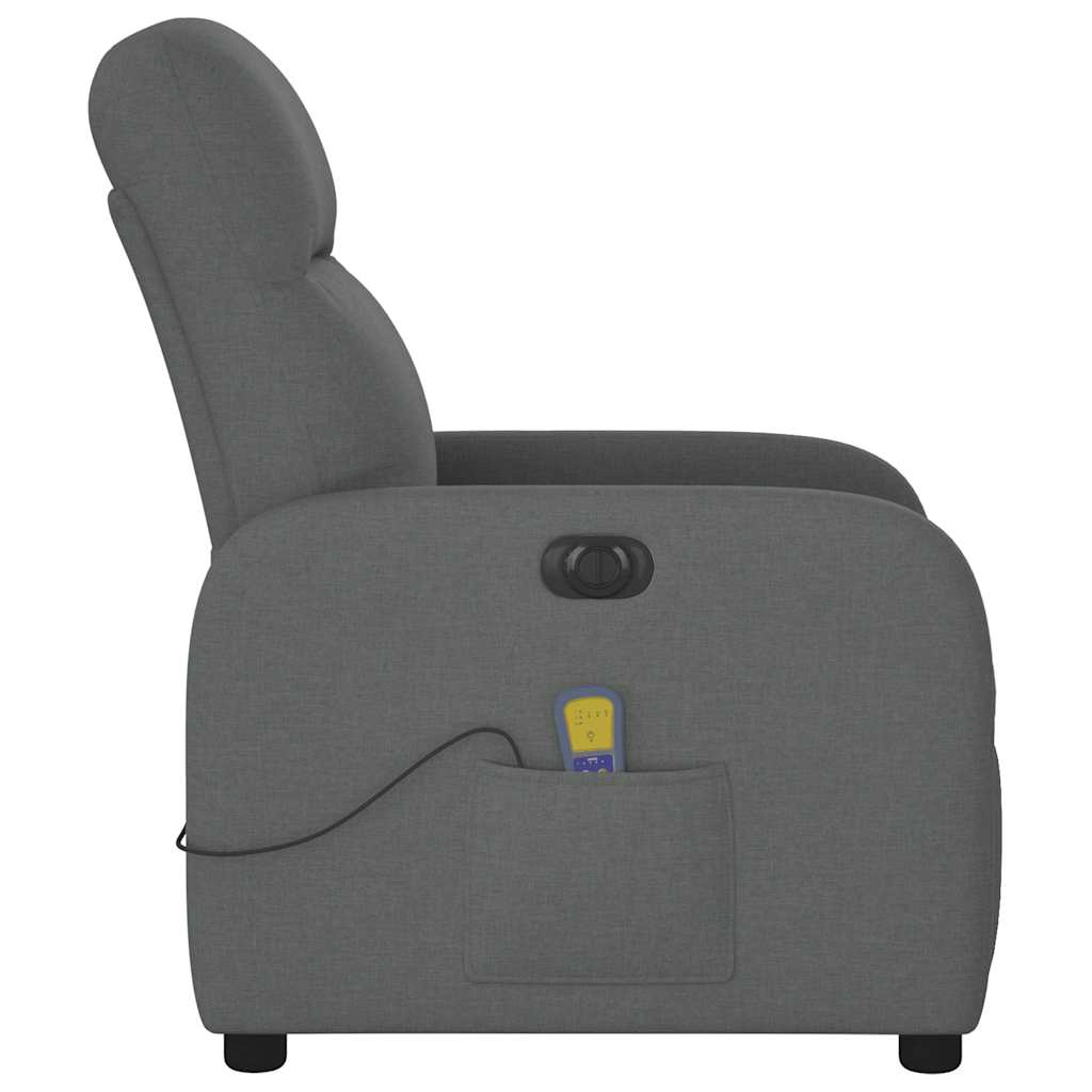 Fauteuil inclinable de massage électrique gris foncé tissu - XIOS