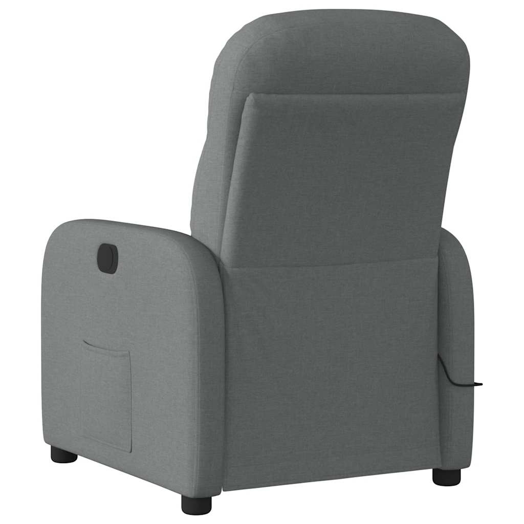 Fauteuil inclinable de massage électrique gris foncé tissu - XIOS