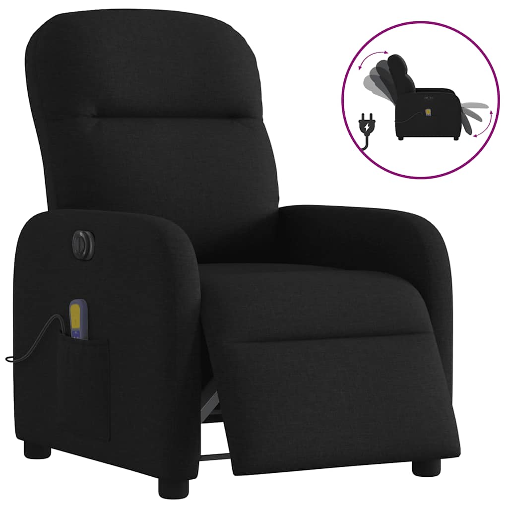 Fauteuil de massage inclinable électrique Noir Tissu - XIOS