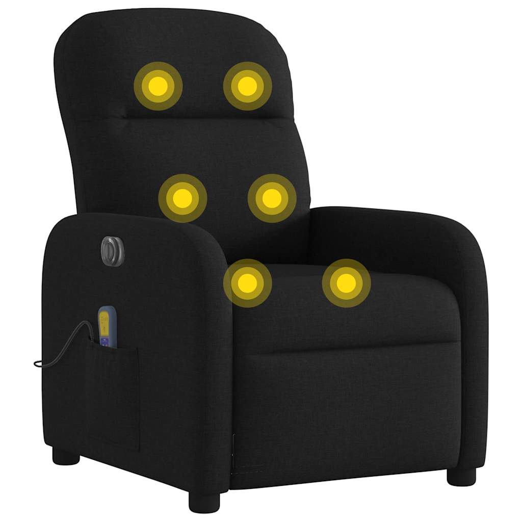Fauteuil de massage inclinable électrique Noir Tissu - XIOS
