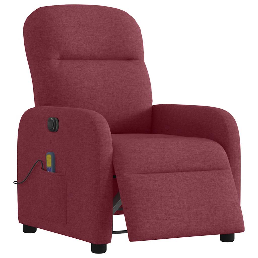 Fauteuil de massage inclinable électrique Rouge bordeaux Tissu - XIOS