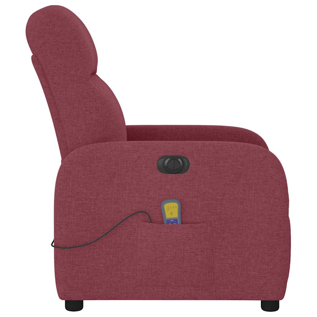 Fauteuil de massage inclinable électrique Rouge bordeaux Tissu - XIOS