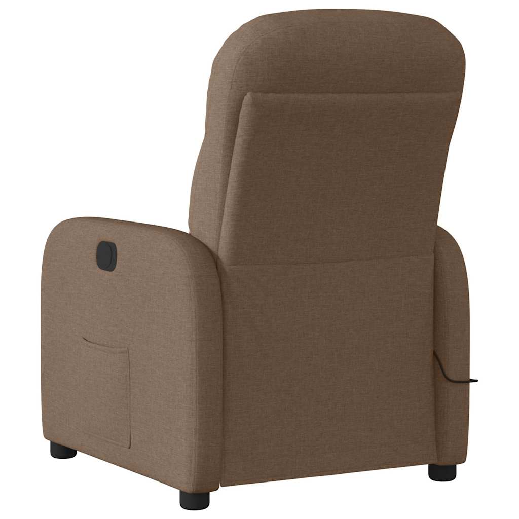 Fauteuil inclinable de massage électrique marron tissu - XIOS
