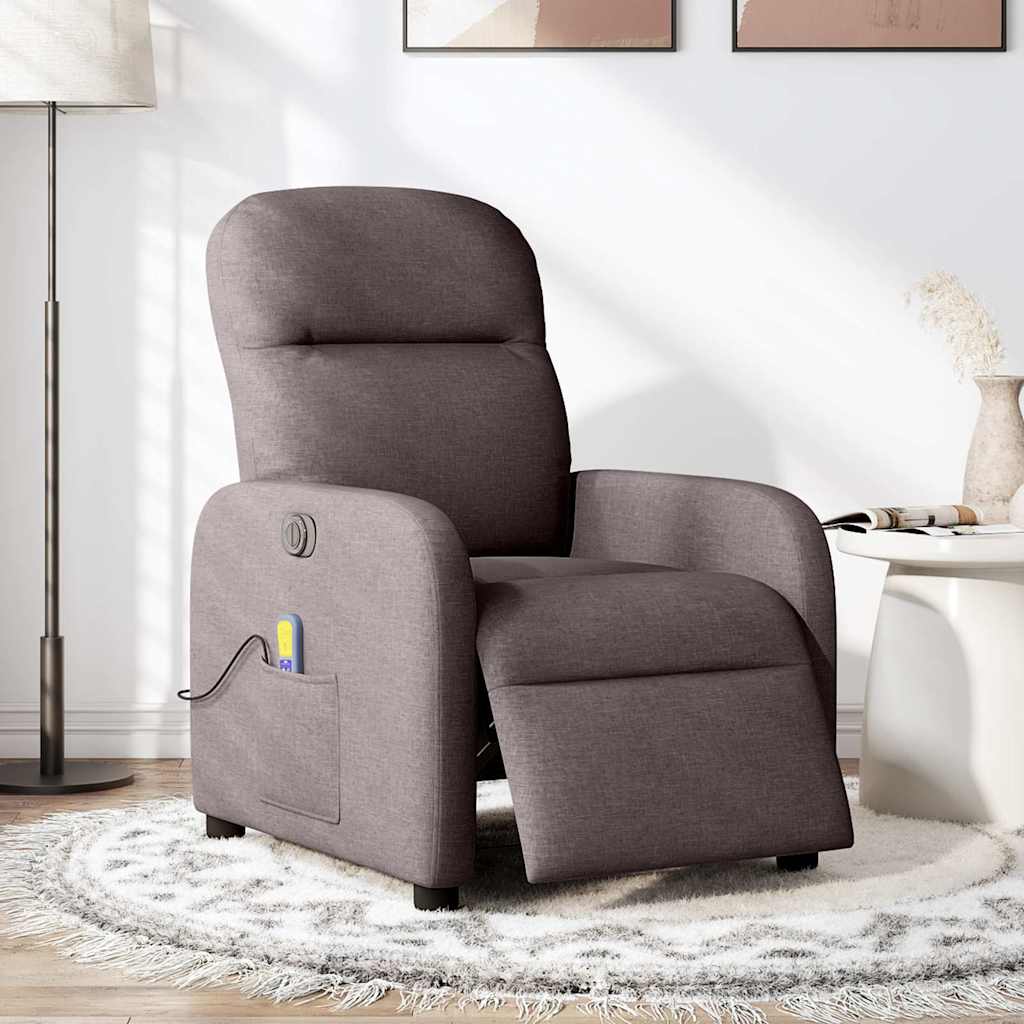 Fauteuil de massage inclinable électrique Marron foncé Tissu - XIOS