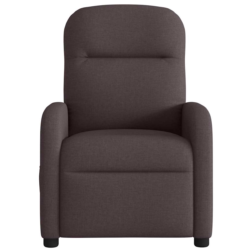 Fauteuil de massage inclinable électrique Marron foncé Tissu