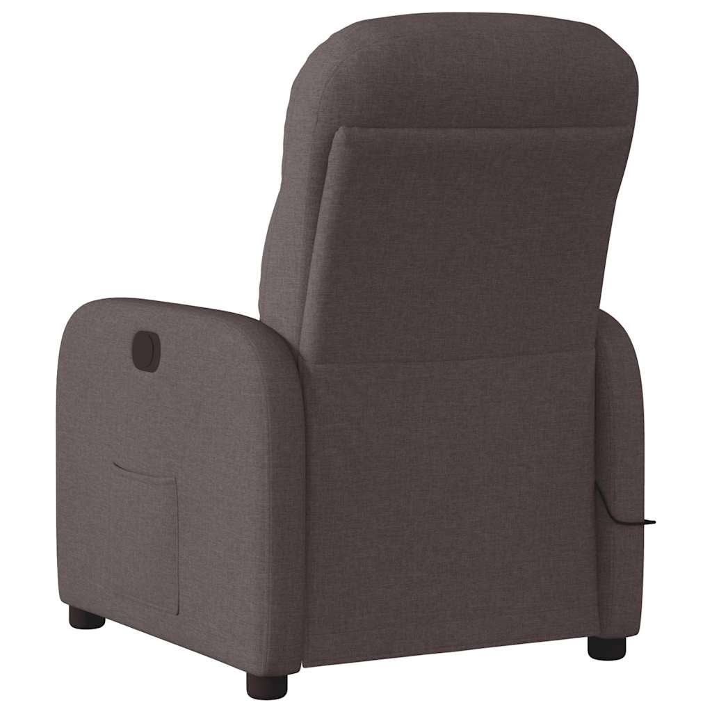 Fauteuil de massage inclinable électrique Marron foncé Tissu