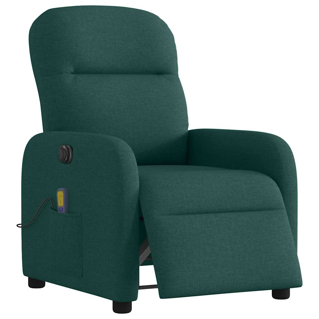 Fauteuil de massage inclinable électrique Vert foncé Tissu - XIOS