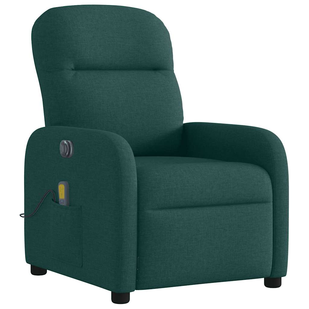 Fauteuil de massage inclinable électrique Vert foncé Tissu - XIOS