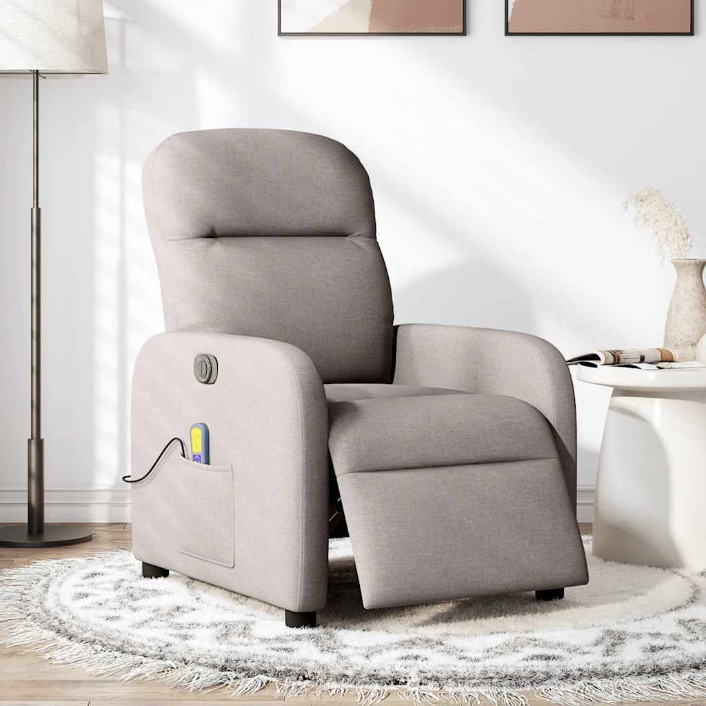 Fauteuil de massage inclinable électrique Taupe Tissu - XIOS