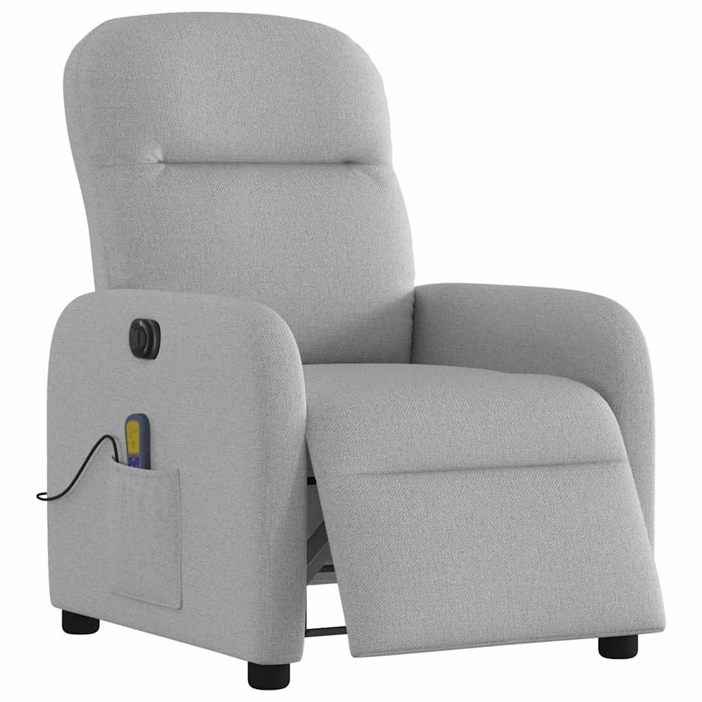 Fauteuil de massage inclinable électrique gris nuage tissu - XIOS