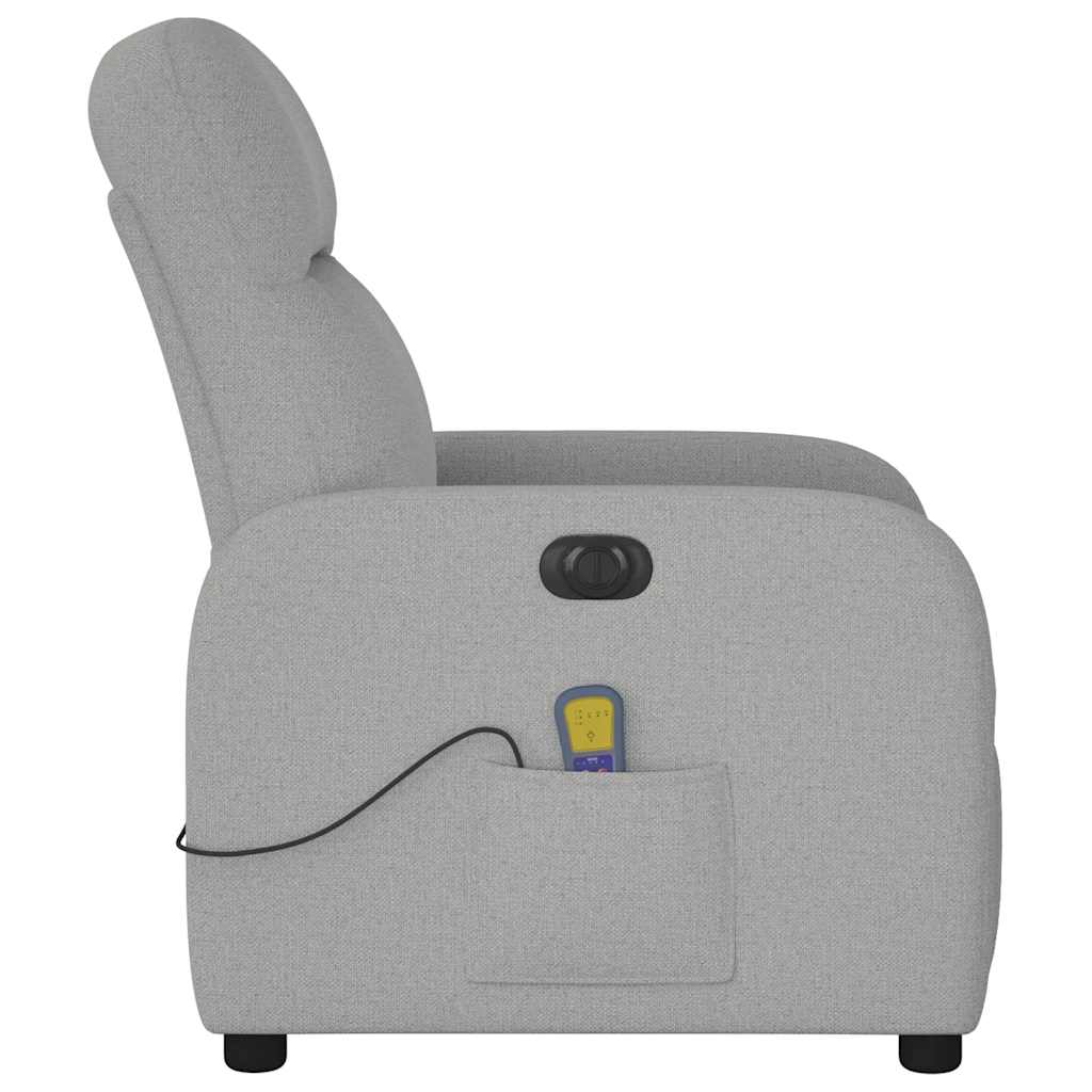 Fauteuil de massage inclinable électrique gris nuage tissu - XIOS