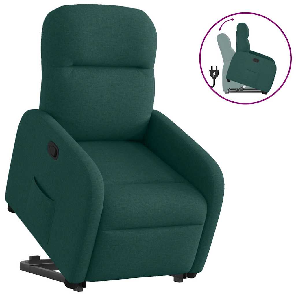 Fauteuil inclinable vert foncé tissu - XIOS