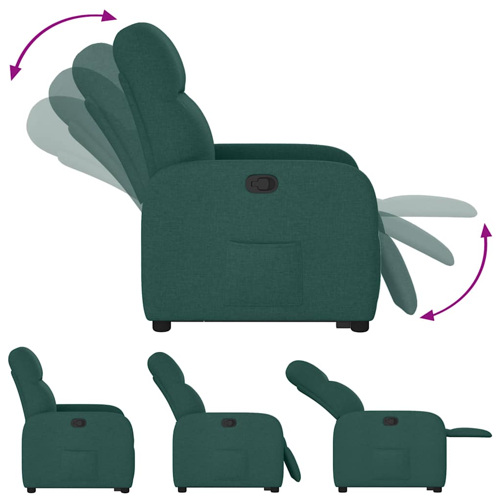 Fauteuil inclinable vert foncé tissu - XIOS