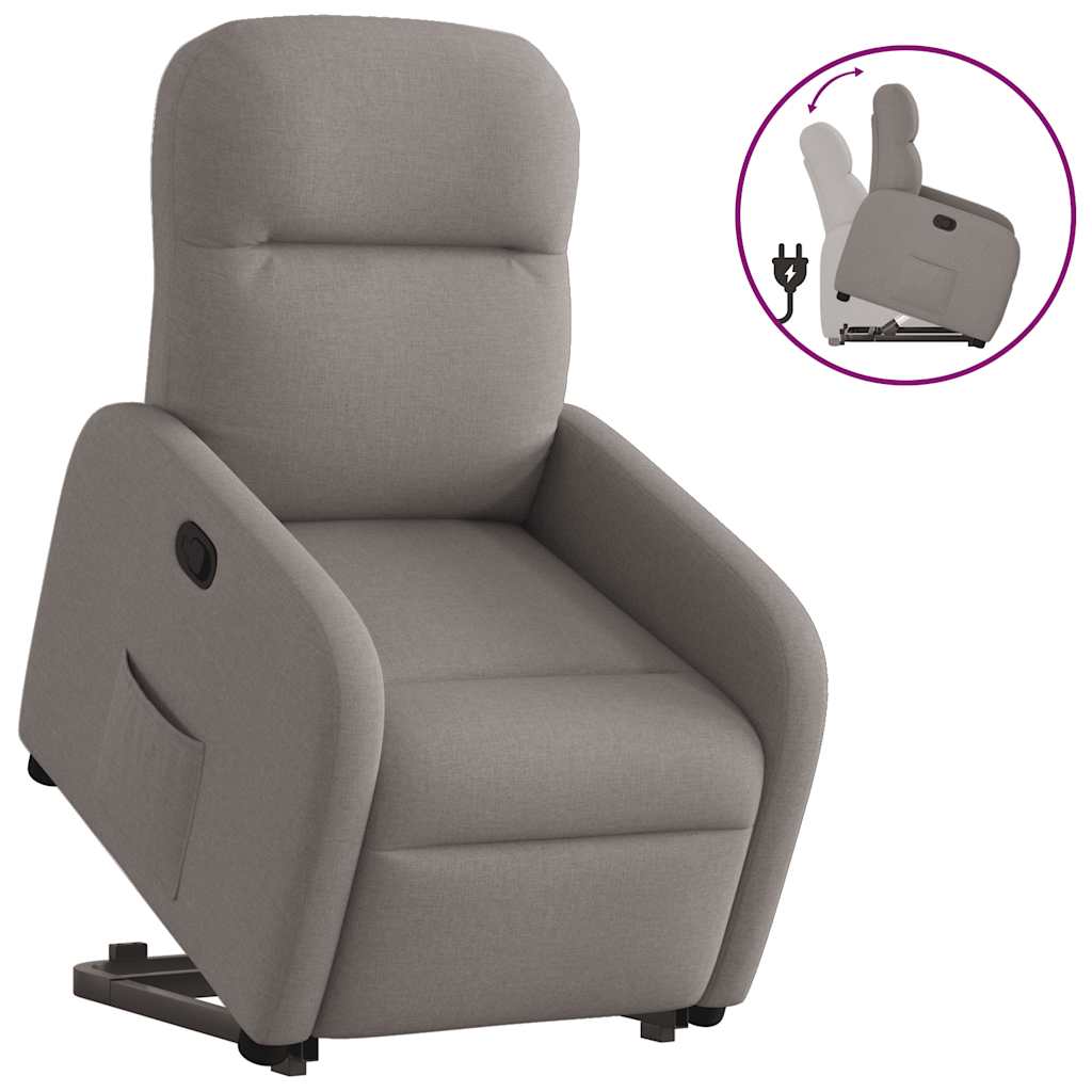 Fauteuil inclinable taupe tissu - XIOS
