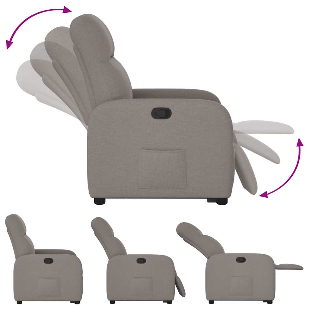 Fauteuil inclinable taupe tissu - XIOS