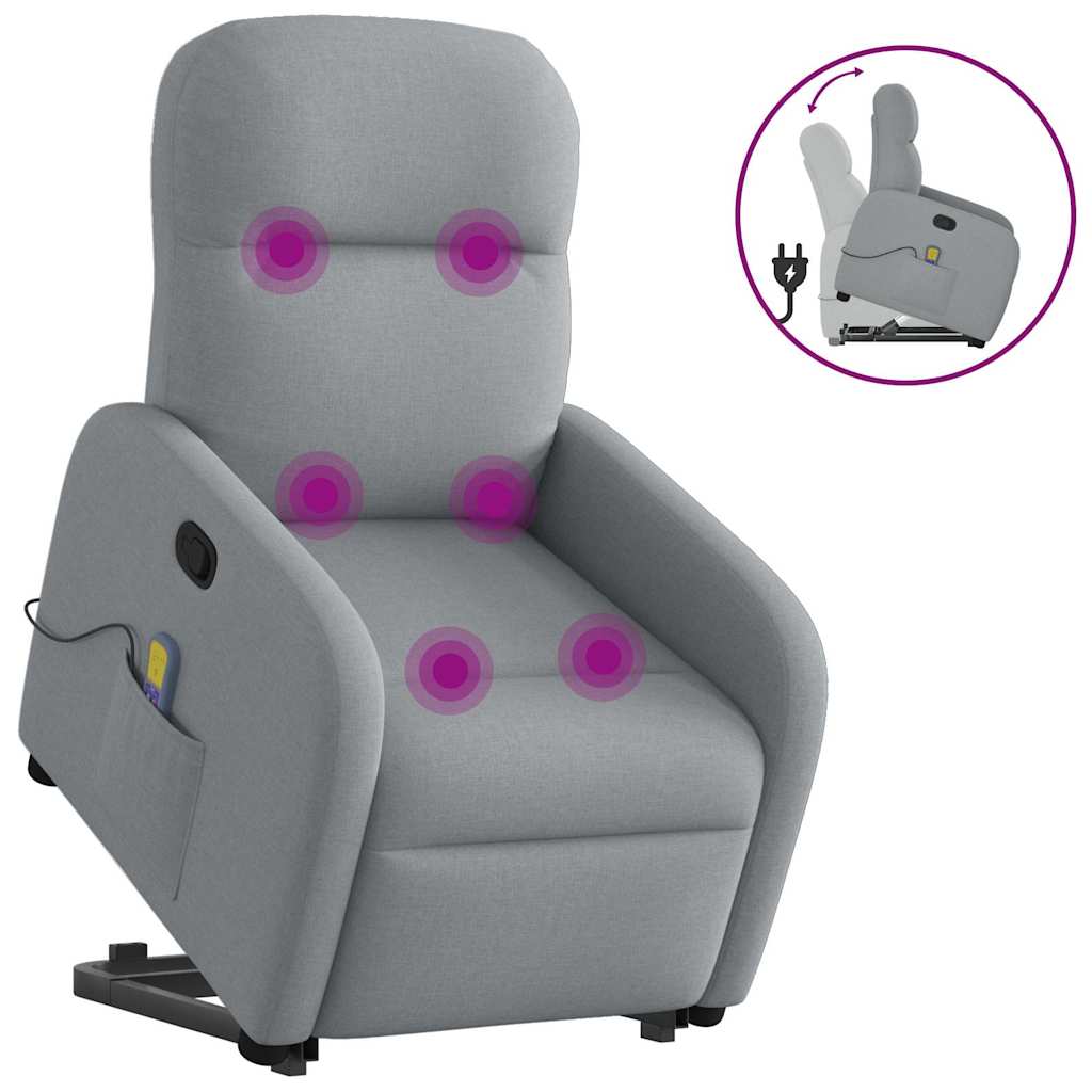 Fauteuil de massage inclinable Gris clair Tissu - XIOS