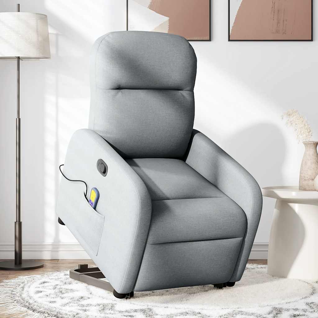 Fauteuil de massage inclinable Gris clair Tissu - XIOS