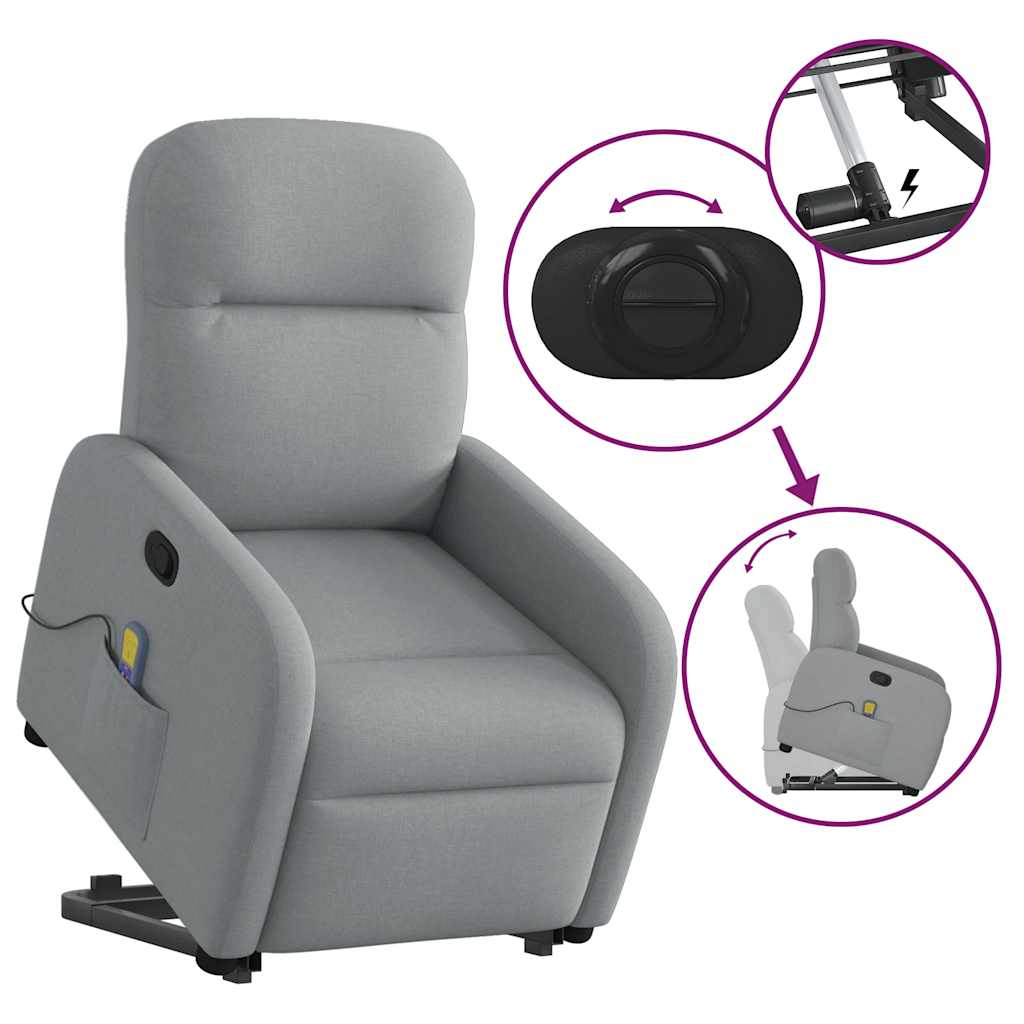Fauteuil de massage inclinable Gris clair Tissu - XIOS