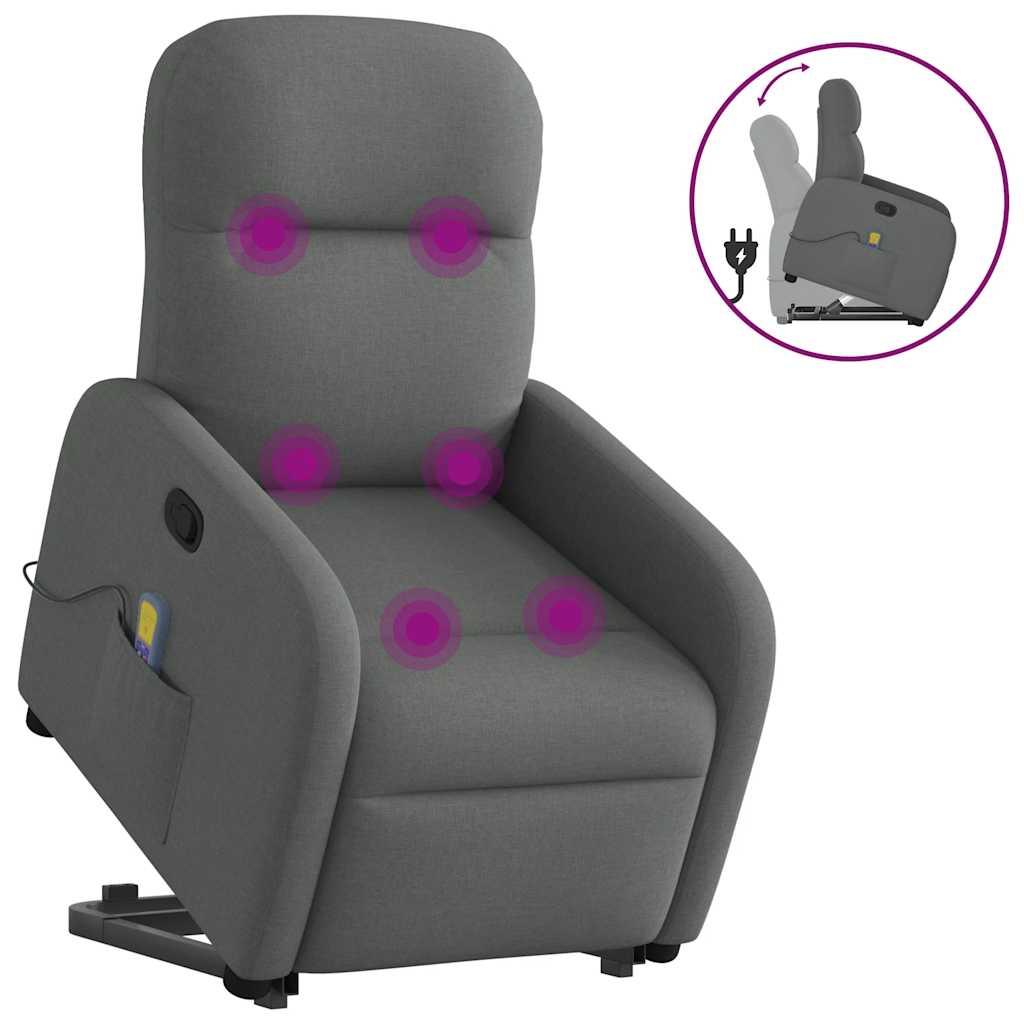 Fauteuil de massage inclinable Gris foncé Tissu - XIOS