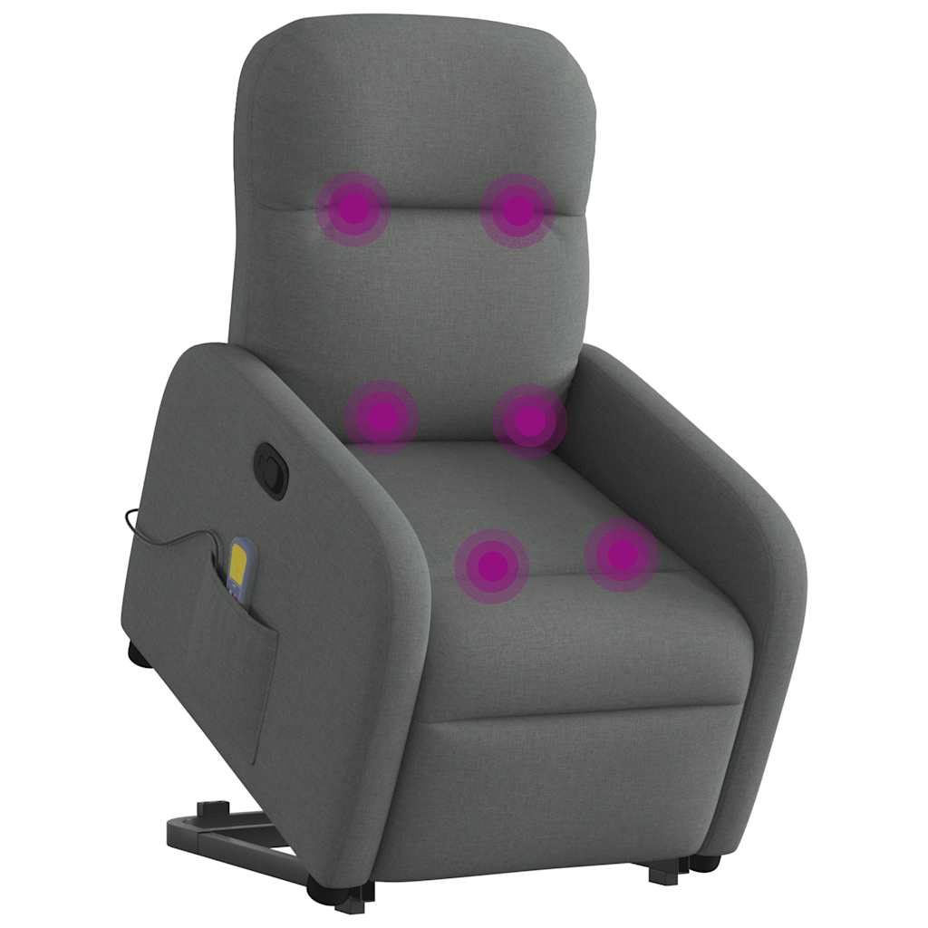 Fauteuil de massage inclinable Gris foncé Tissu - XIOS