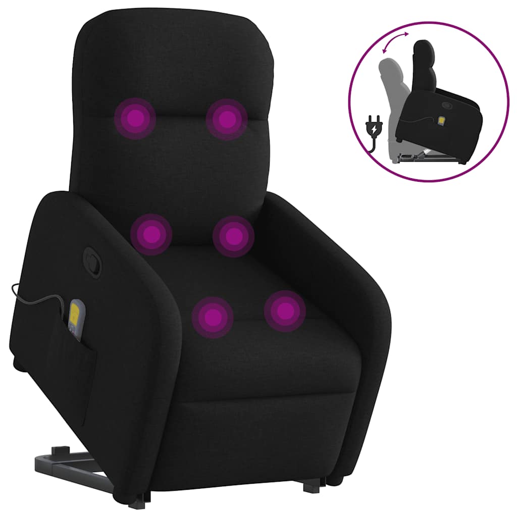 Fauteuil de massage inclinable Noir Tissu - XIOS