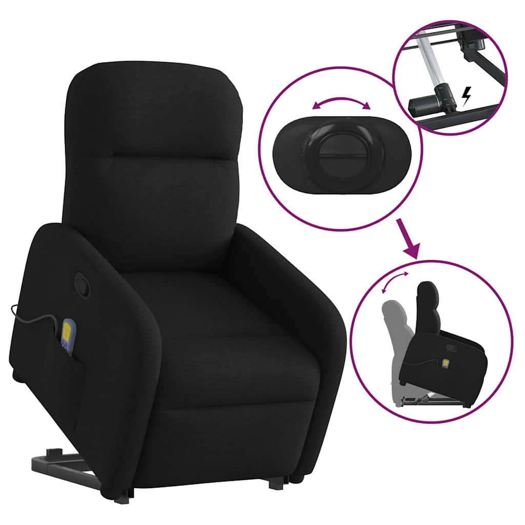 Fauteuil de massage inclinable Noir Tissu - XIOS