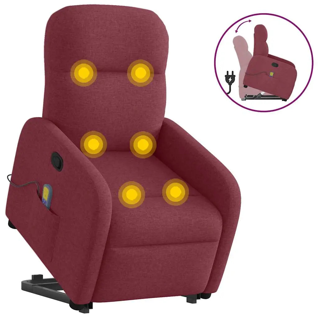 Fauteuil inclinable de massage Rouge bordeaux Tissu - XIOS