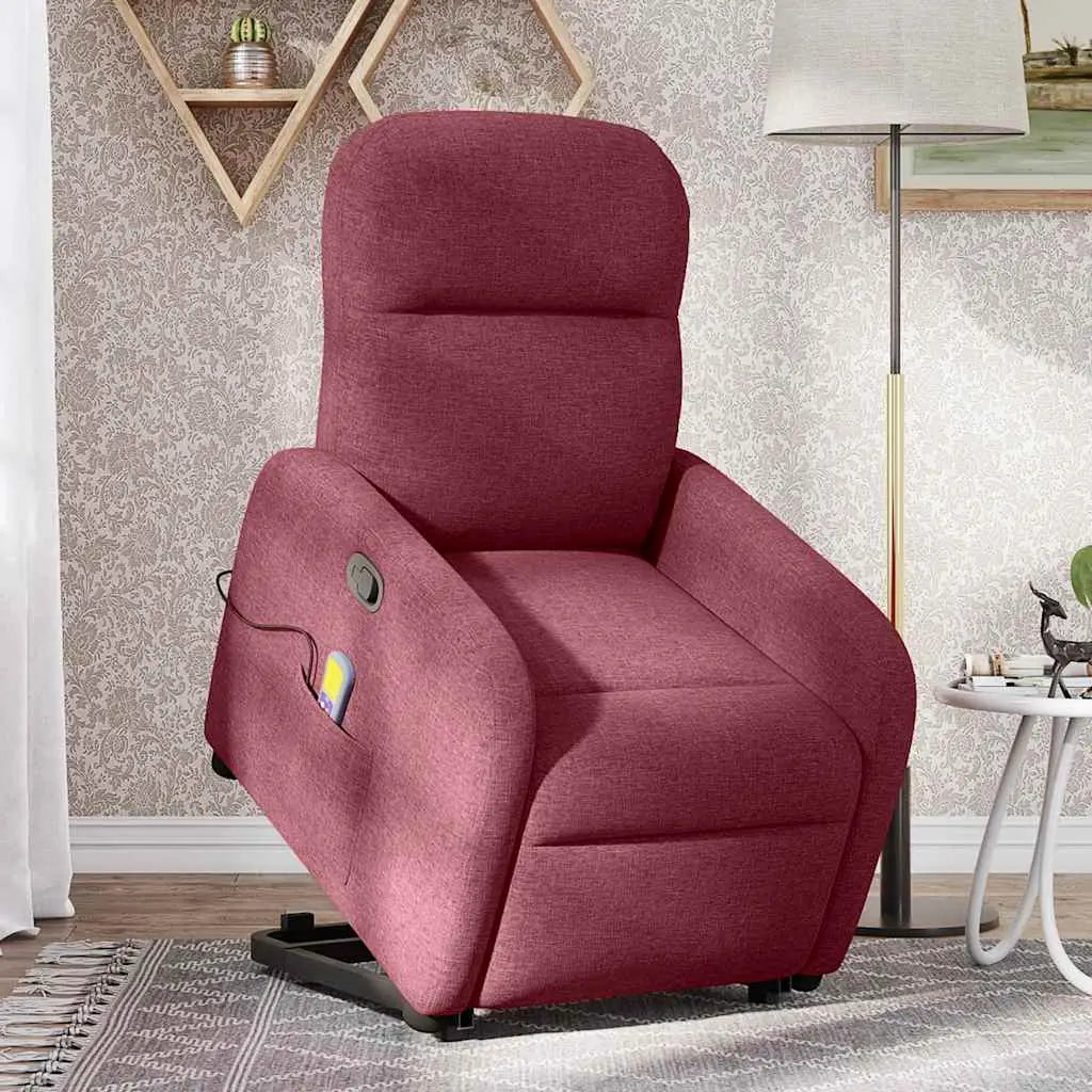 Fauteuil inclinable de massage Rouge bordeaux Tissu - XIOS