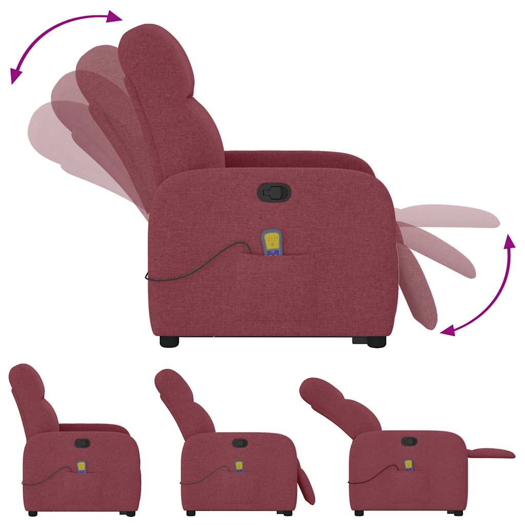 Fauteuil inclinable de massage Rouge bordeaux Tissu - XIOS