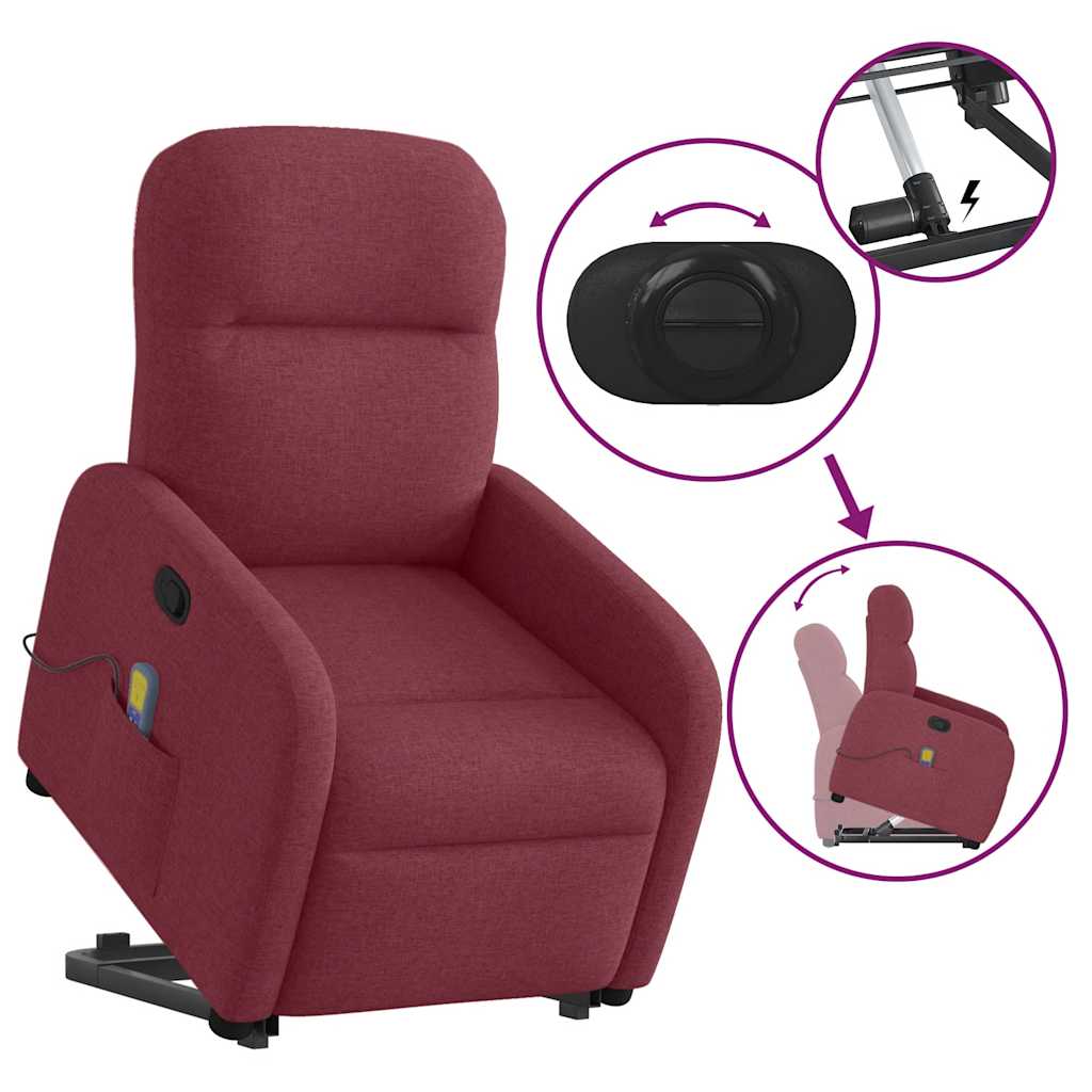 Fauteuil inclinable de massage Rouge bordeaux Tissu - XIOS