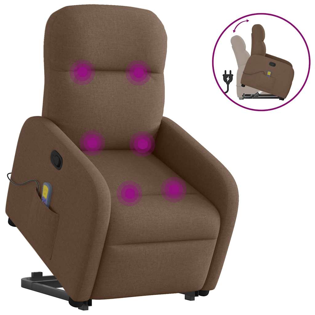 Fauteuil de massage inclinable Marron Tissu - XIOS