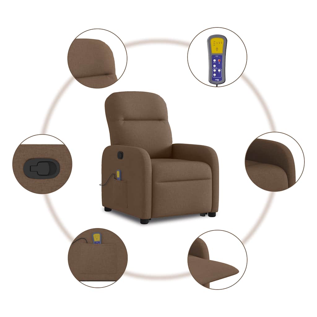 Fauteuil de massage inclinable Marron Tissu - XIOS