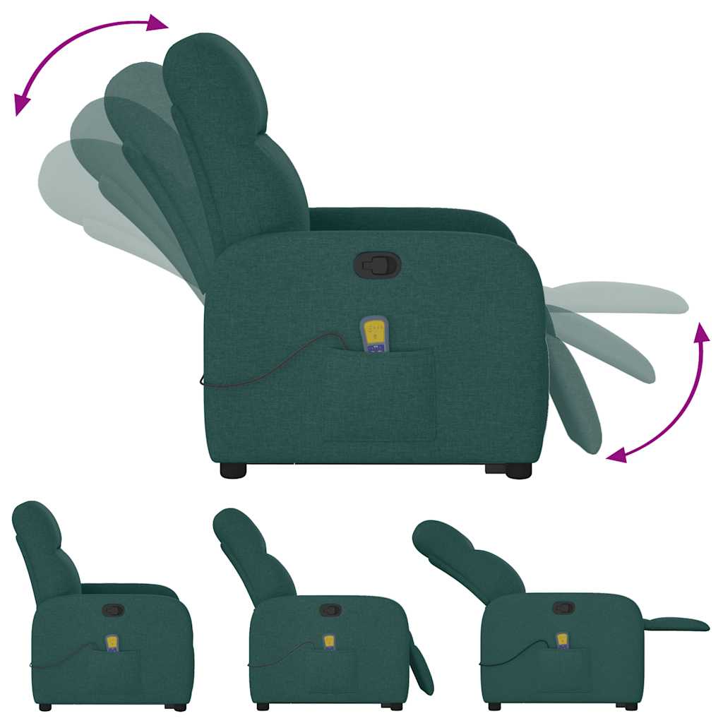 Fauteuil inclinable de massage Vert foncé Tissu - XIOS