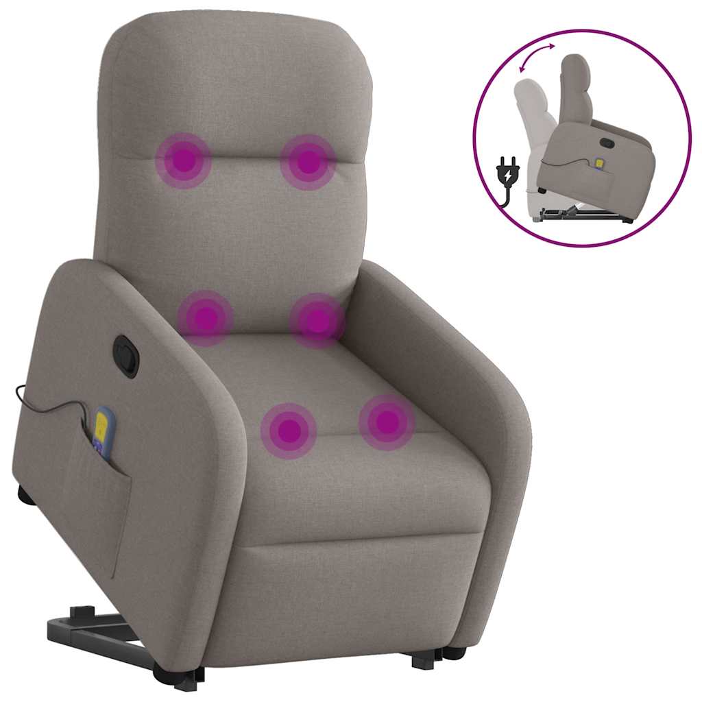 Fauteuil inclinable de massage Taupe Tissu - XIOS