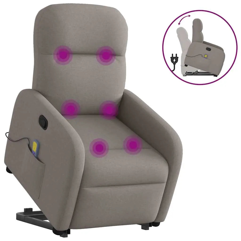 Fauteuil inclinable de massage Taupe Tissu - XIOS