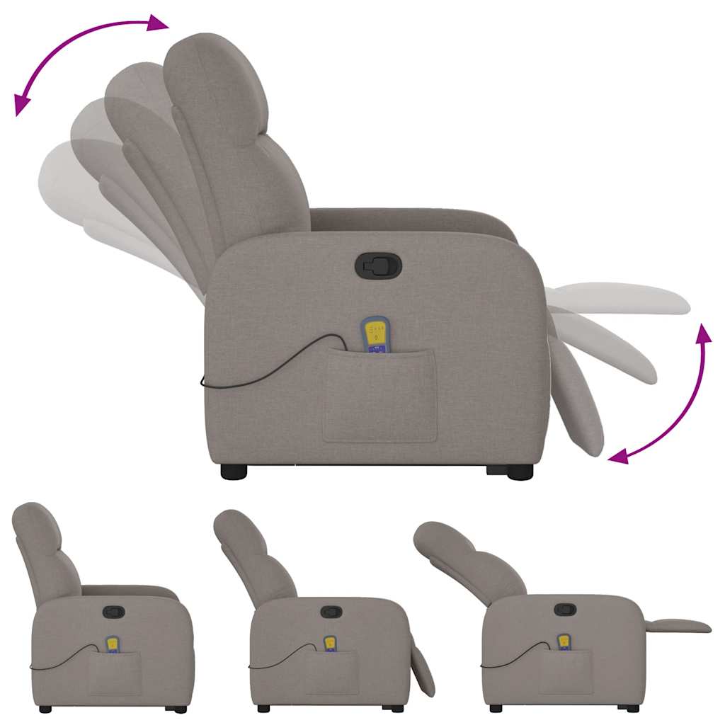 Fauteuil inclinable de massage Taupe Tissu - XIOS