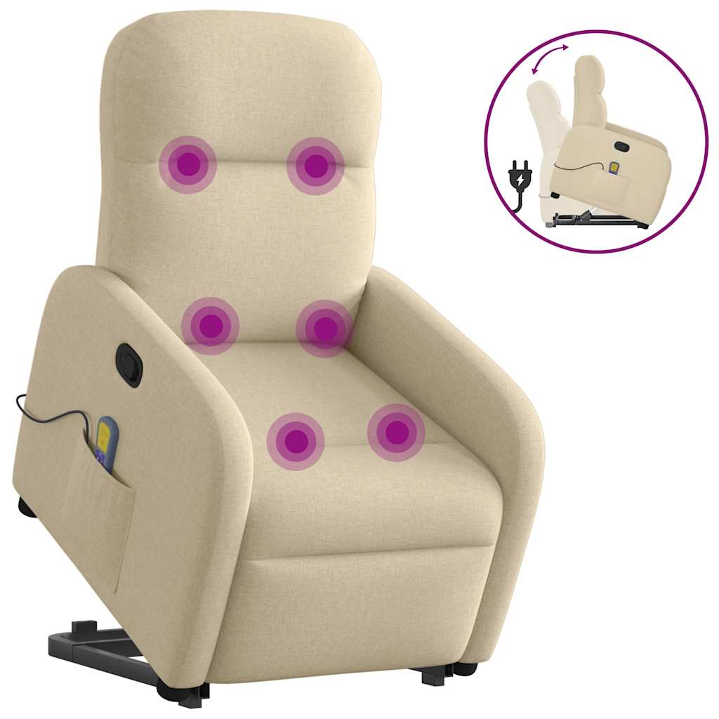 Fauteuil inclinable de massage Crème Tissu - XIOS