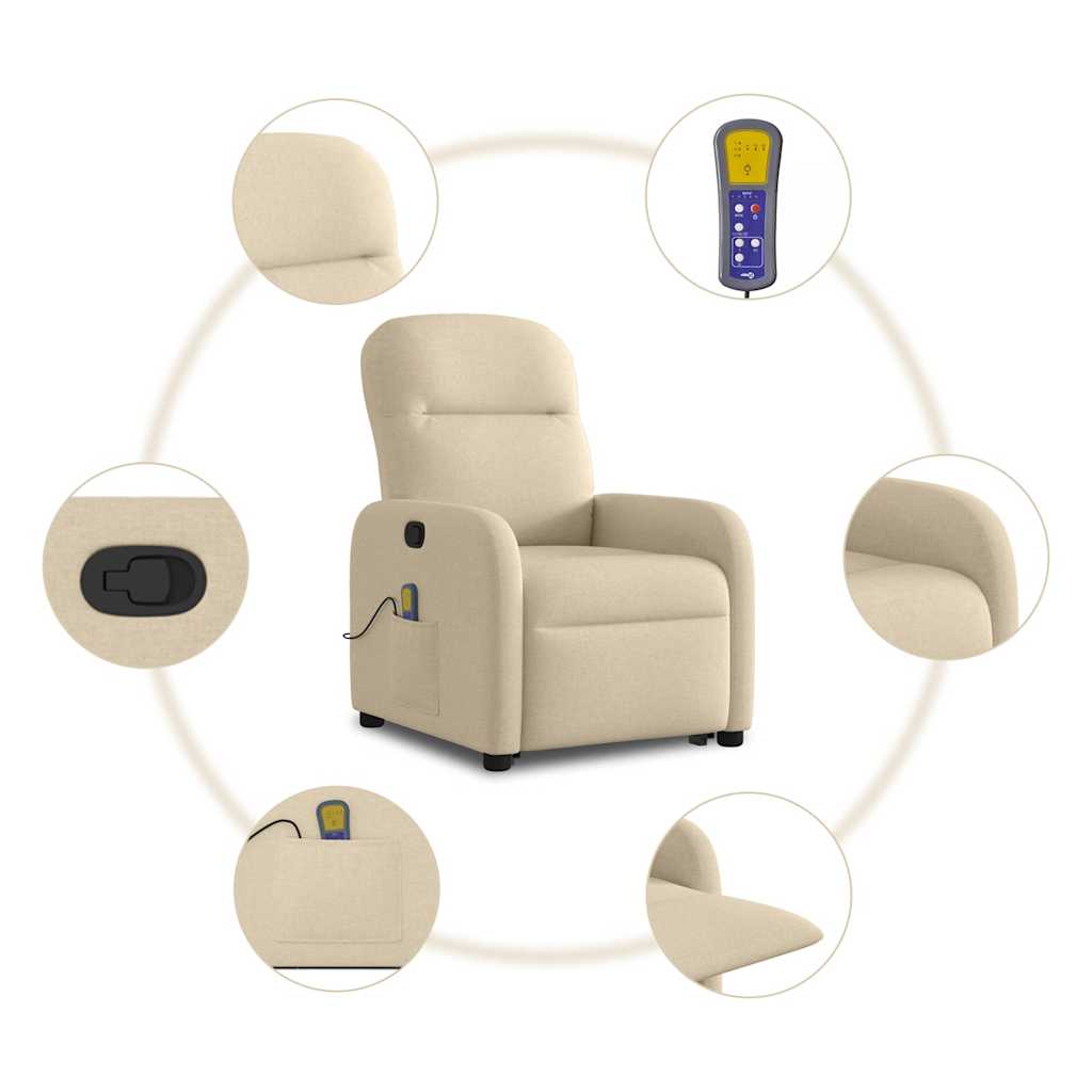 Fauteuil inclinable de massage Crème Tissu - XIOS