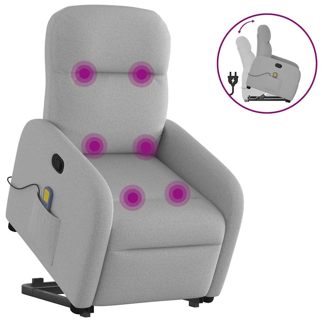 Fauteuil de massage inclinable gris nuage tissu - XIOS