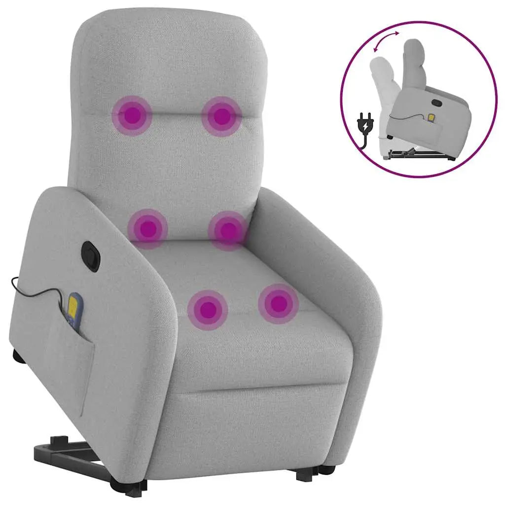 Fauteuil de massage inclinable gris nuage tissu - XIOS