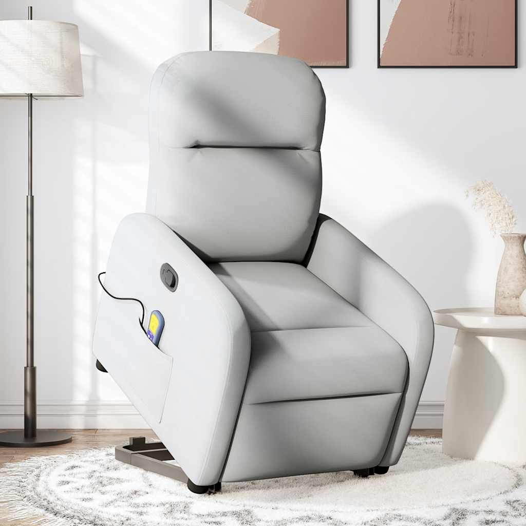 Fauteuil de massage inclinable gris nuage tissu - XIOS