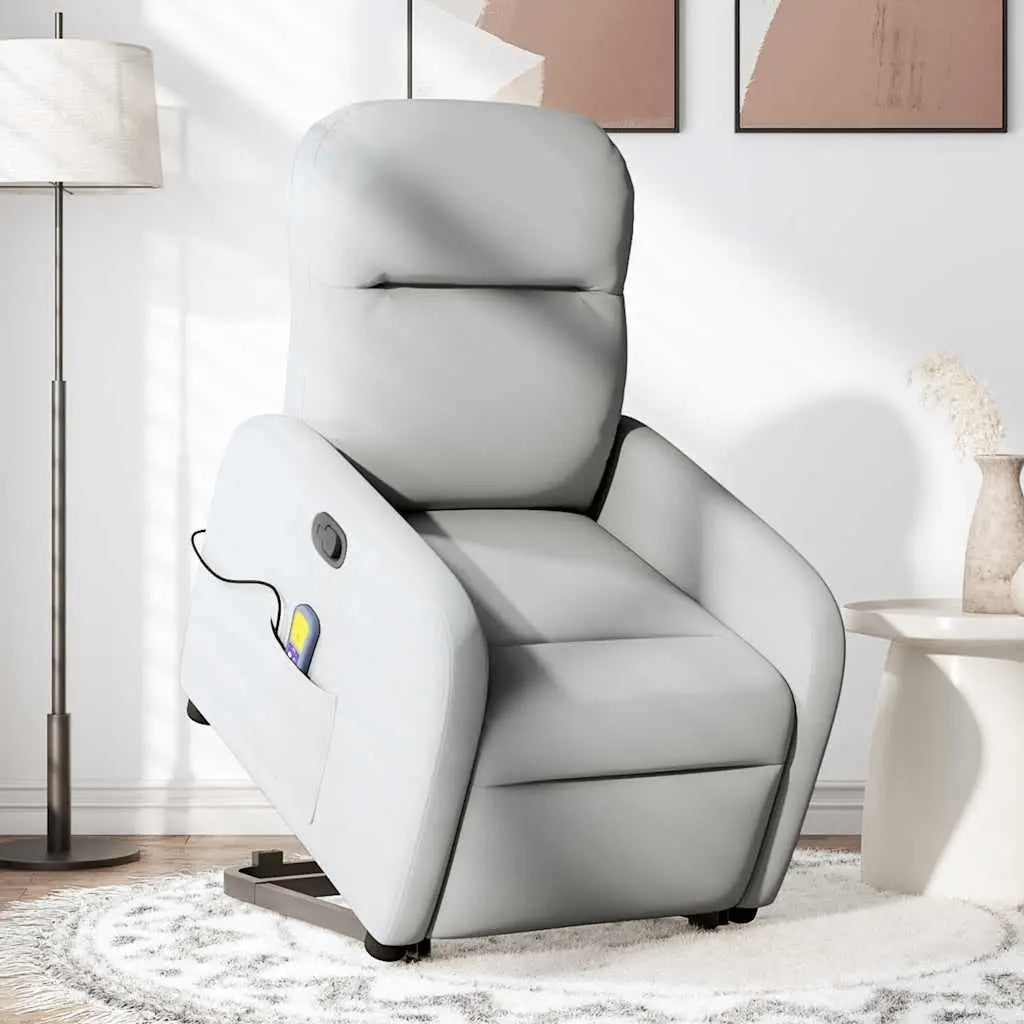 Fauteuil de massage inclinable gris nuage tissu - XIOS