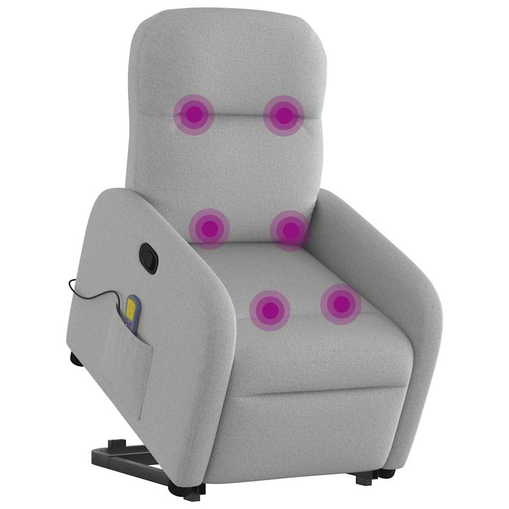 Fauteuil de massage inclinable gris nuage tissu