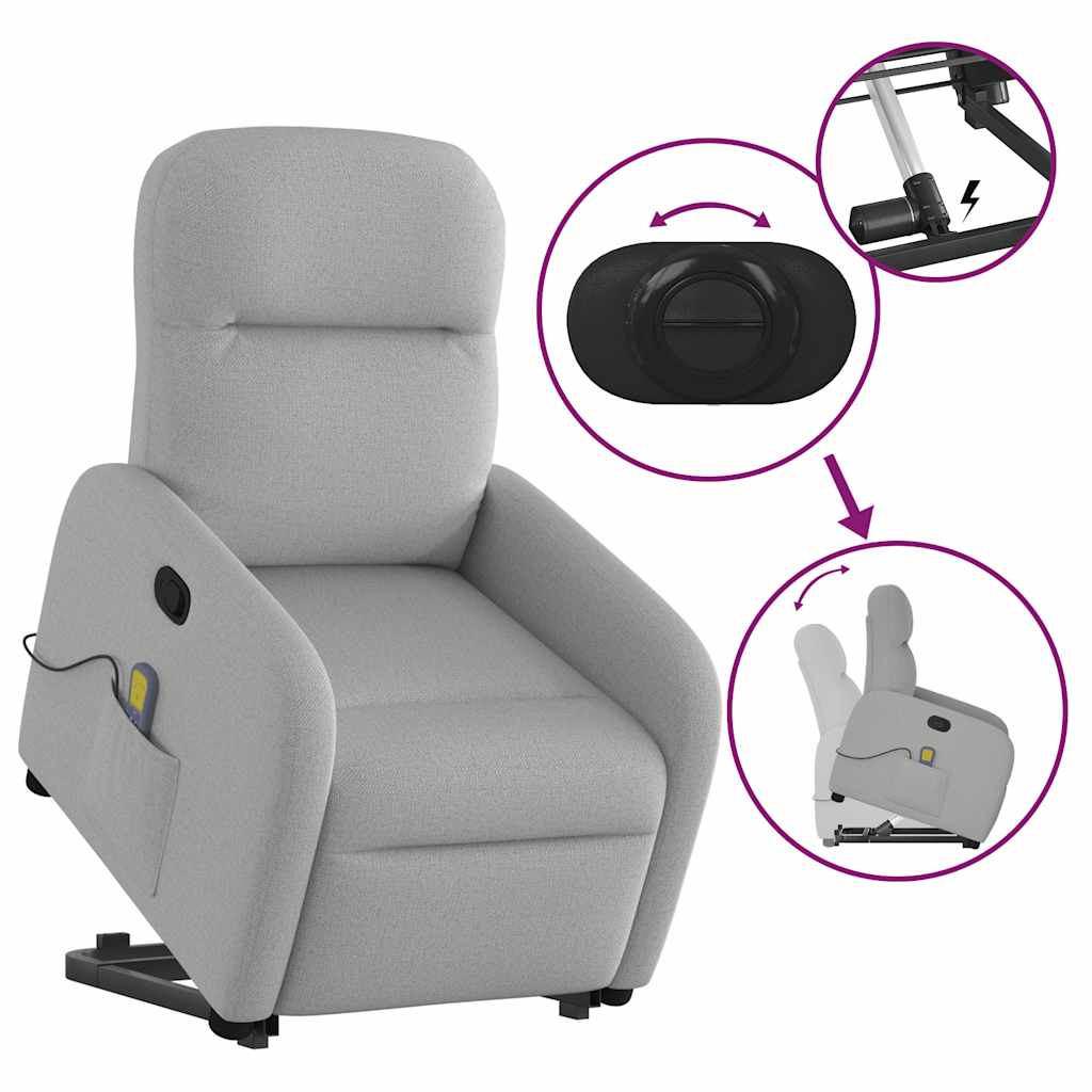 Fauteuil de massage inclinable gris nuage tissu - XIOS