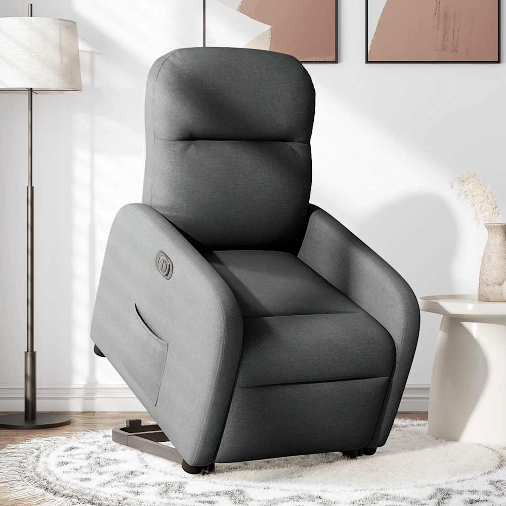 Fauteuil inclinable électrique gris foncé tissu - XIOS