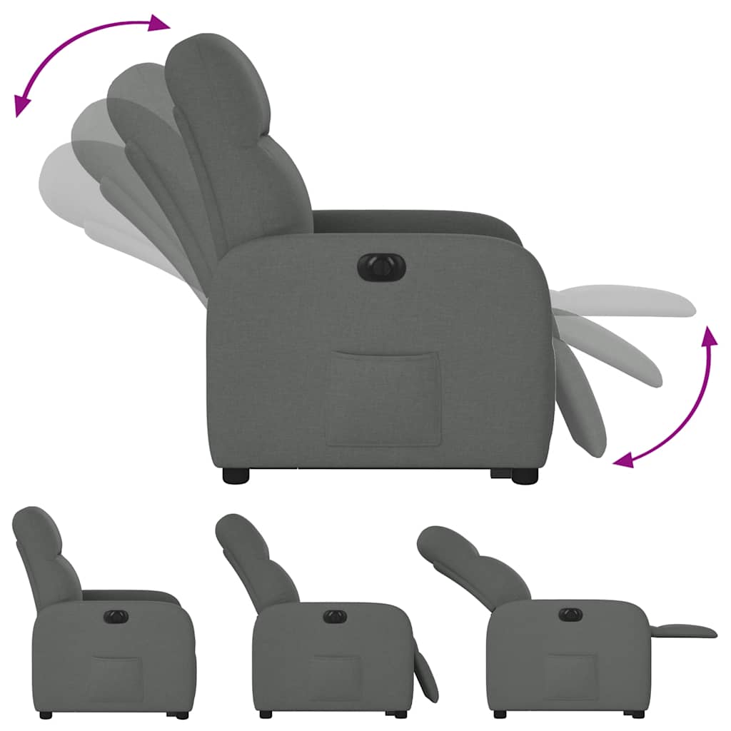 Fauteuil inclinable électrique gris foncé tissu - XIOS