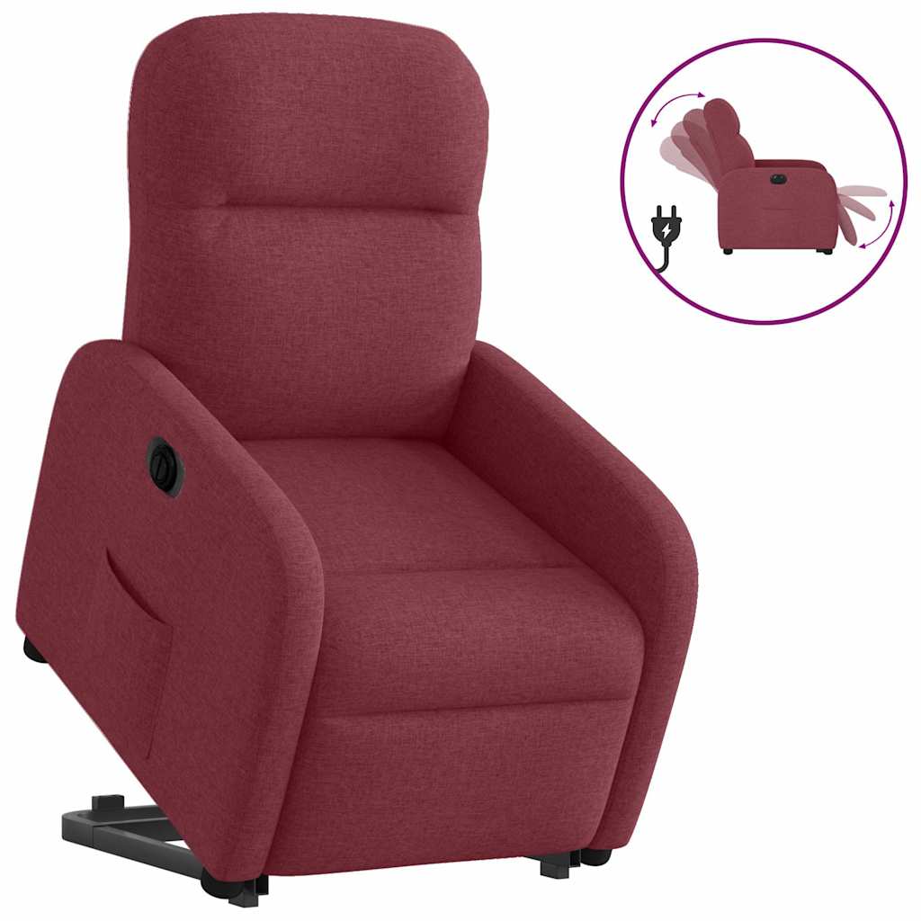 Fauteuil inclinable électrique rouge bordeaux tissu - XIOS